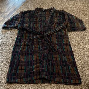 Vintage Bill Blass HEAVY Terry Robe OS Cotton Belt